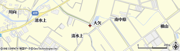 愛知県田原市八王子町大欠周辺の地図