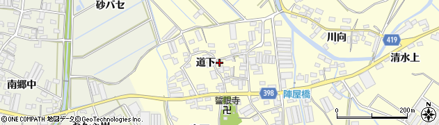 愛知県田原市八王子町道下49周辺の地図