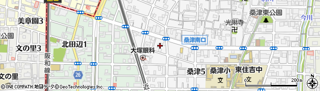 大阪府大阪市東住吉区桑津5丁目3周辺の地図