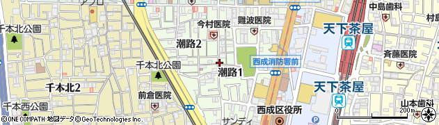 大阪府大阪市西成区潮路周辺の地図