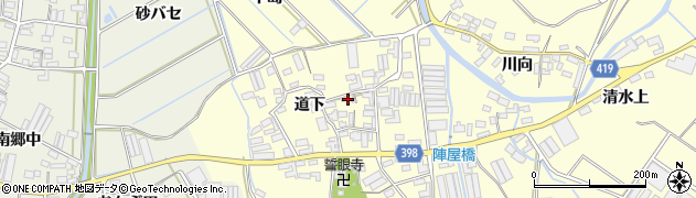 愛知県田原市八王子町道下周辺の地図