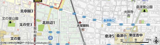 大阪府大阪市東住吉区桑津5丁目1周辺の地図