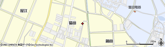 愛知県田原市高松町猫田周辺の地図