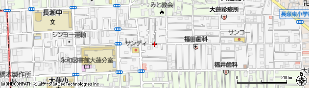 大阪府東大阪市大蓮北周辺の地図