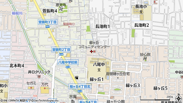〒581-0837 大阪府八尾市緑ケ丘の地図