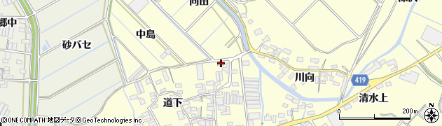 愛知県田原市八王子町道下9周辺の地図