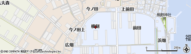 愛知県田原市向山町横割周辺の地図