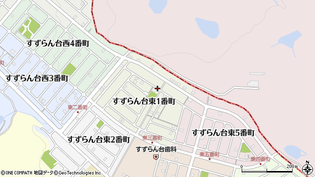 〒518-0401 三重県名張市すずらん台東１番町の地図