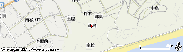 愛知県田原市東神戸町（西島）周辺の地図
