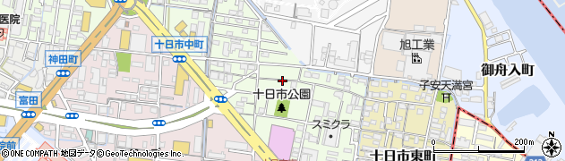 岡山県岡山市北区十日市中町周辺の地図