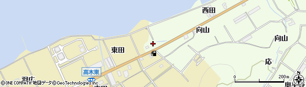 愛知県田原市石神町向山4周辺の地図