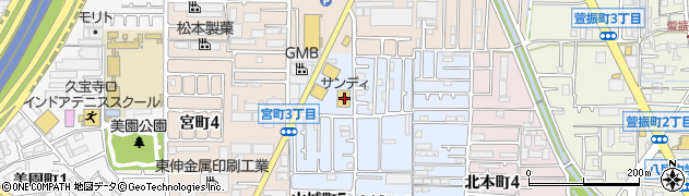 サンディ八尾山城店周辺の地図