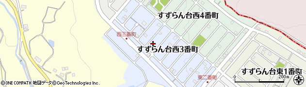 三重県名張市すずらん台西３番町周辺の地図