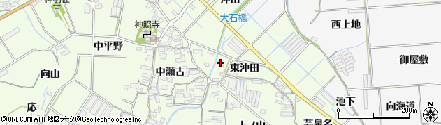 愛知県田原市石神町東沖田周辺の地図