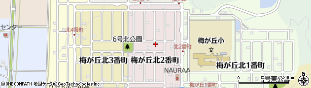 三重県名張市梅が丘北２番町周辺の地図