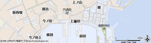 愛知県田原市向山町上前田周辺の地図