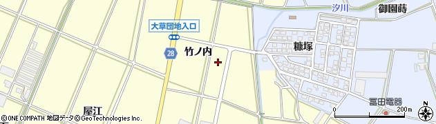 愛知県田原市高松町竹ノ内周辺の地図