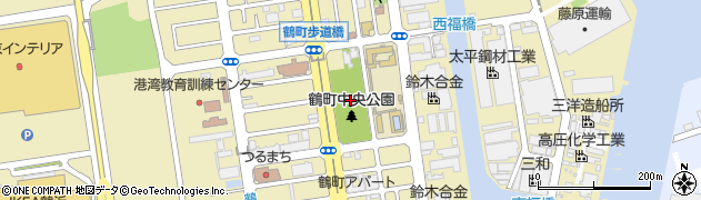 鶴町中央公園周辺の地図
