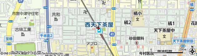 西天下茶屋駅周辺の地図