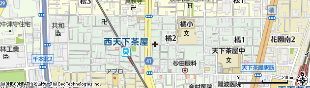 大阪府大阪市西成区橘周辺の地図