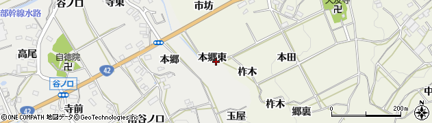 愛知県田原市南神戸町本郷東周辺の地図