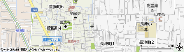 大阪府八尾市萱振町5丁目105周辺の地図