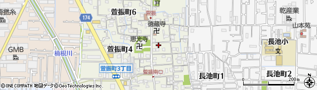 大阪府八尾市萱振町5丁目122周辺の地図