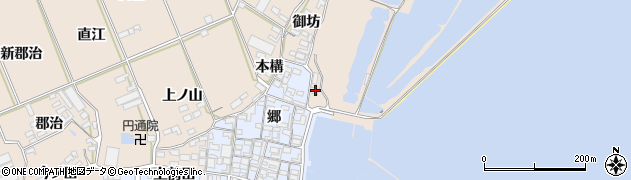 愛知県田原市福江町日比浜周辺の地図