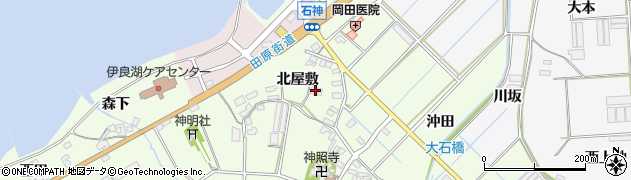 愛知県田原市石神町北屋敷周辺の地図