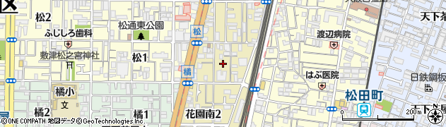 大阪府大阪市西成区花園南周辺の地図