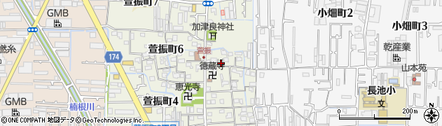 大阪府八尾市萱振町5丁目54周辺の地図