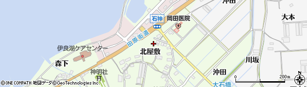 愛知県田原市石神町北屋敷24周辺の地図