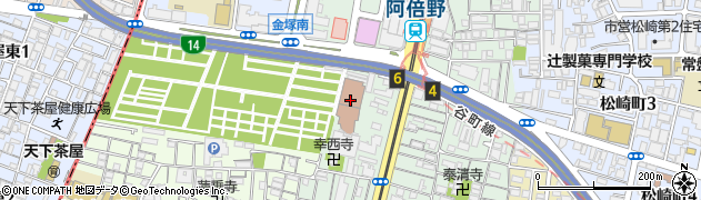 大阪市立阿倍野図書館周辺の地図