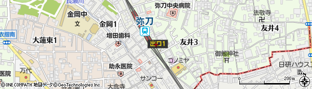弥刀駅周辺の地図