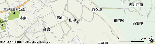 愛知県田原市東神戸町（山中）周辺の地図
