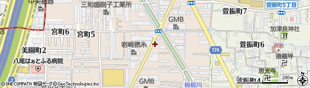 大阪府八尾市楠根町周辺の地図