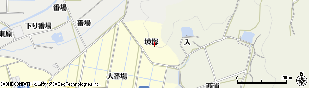 愛知県田原市八王子町境塚周辺の地図