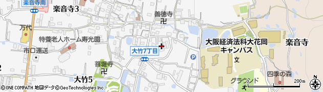 大阪府八尾市楽音寺6丁目122周辺の地図