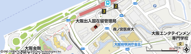外国人在留総合インフォメーションセンター　大阪周辺の地図