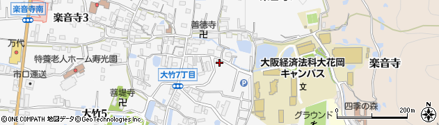 大阪府八尾市楽音寺6丁目108周辺の地図