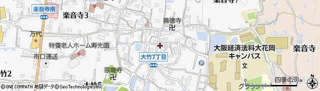 大阪府八尾市楽音寺6丁目135周辺の地図