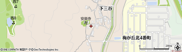 三重県名張市下三谷周辺の地図