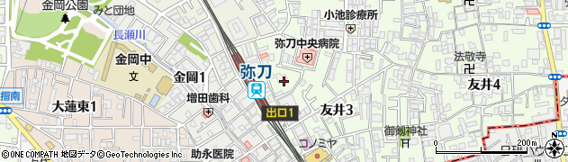 弥刀東エイシン駐輪場周辺の地図