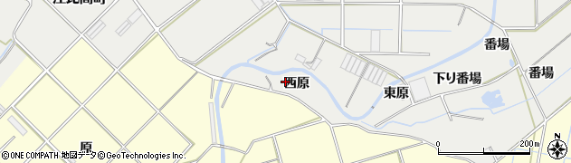 愛知県田原市江比間町（西原）周辺の地図