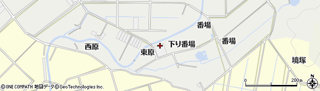 愛知県田原市江比間町東原周辺の地図
