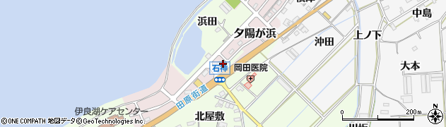 愛知県田原市石神町浜田周辺の地図