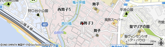 兵庫県神戸市垂水区西舞子周辺の地図