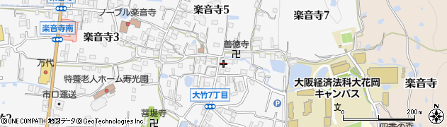 大阪府八尾市楽音寺6丁目60周辺の地図