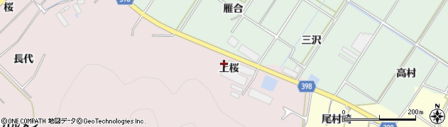 愛知県田原市野田町（上桜）周辺の地図