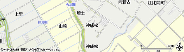 愛知県田原市江比間町神成松周辺の地図